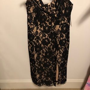 Off the shoulder high slit Lulus dress